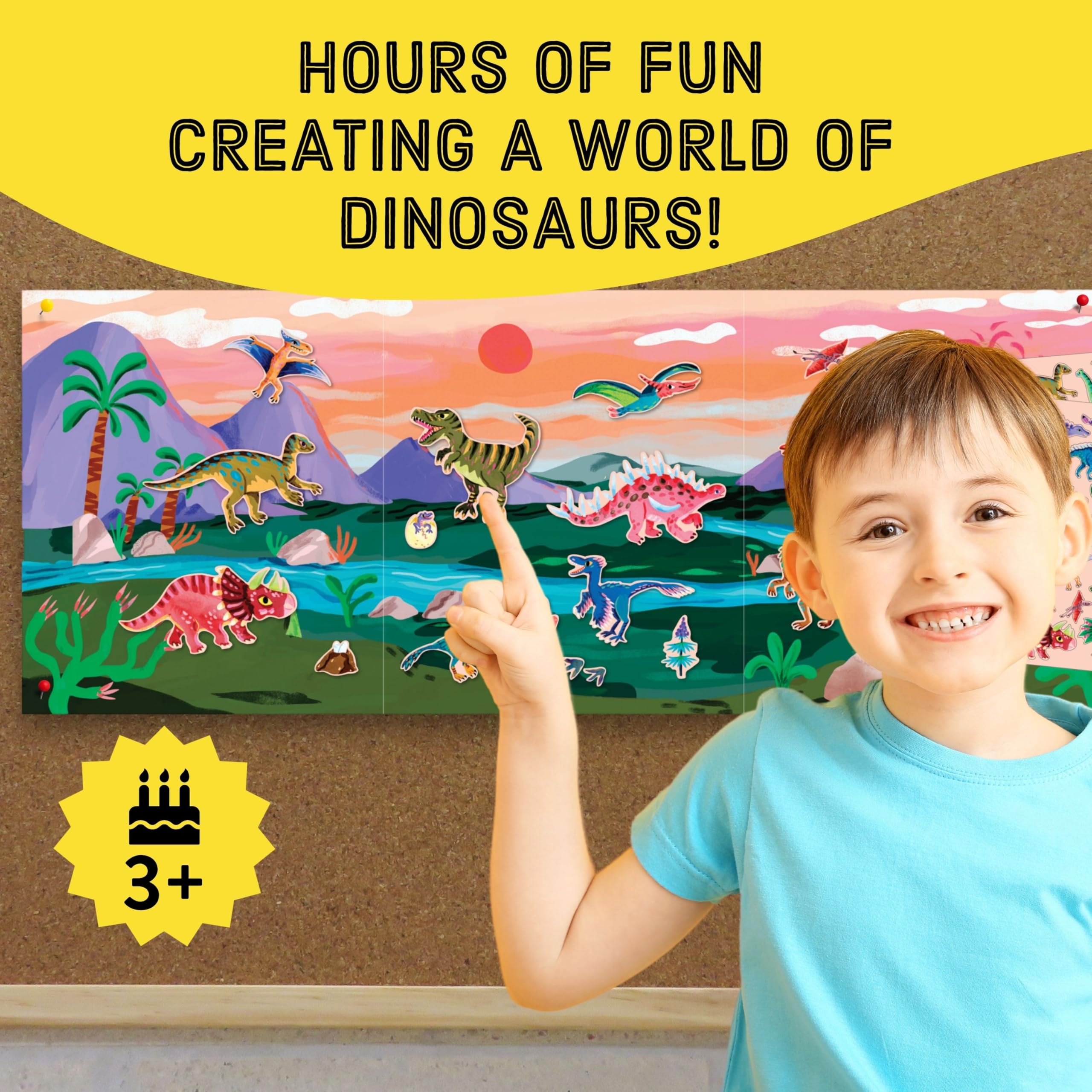 Mudpuppy Dinosaur Park - Sticker Play Reusable Activity Kit Featuring Fun Illustrations of Dinosaurs for Children Ages 3 and Up - Image 6