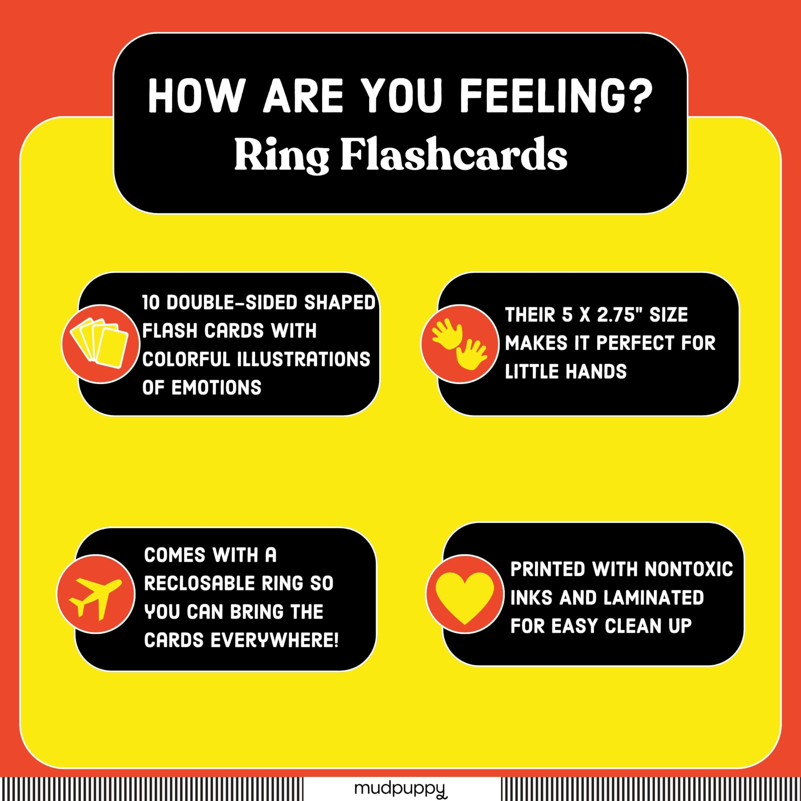 Mudpuppy How Are You Feeling? — Shaped Flashcards 10 Durable Double Sided Animal Emotion Cards And Reclosable Ring With Colorful Art For Ages 1+ Great For Preschool Or Travel For Teachers And Parents - Image 8