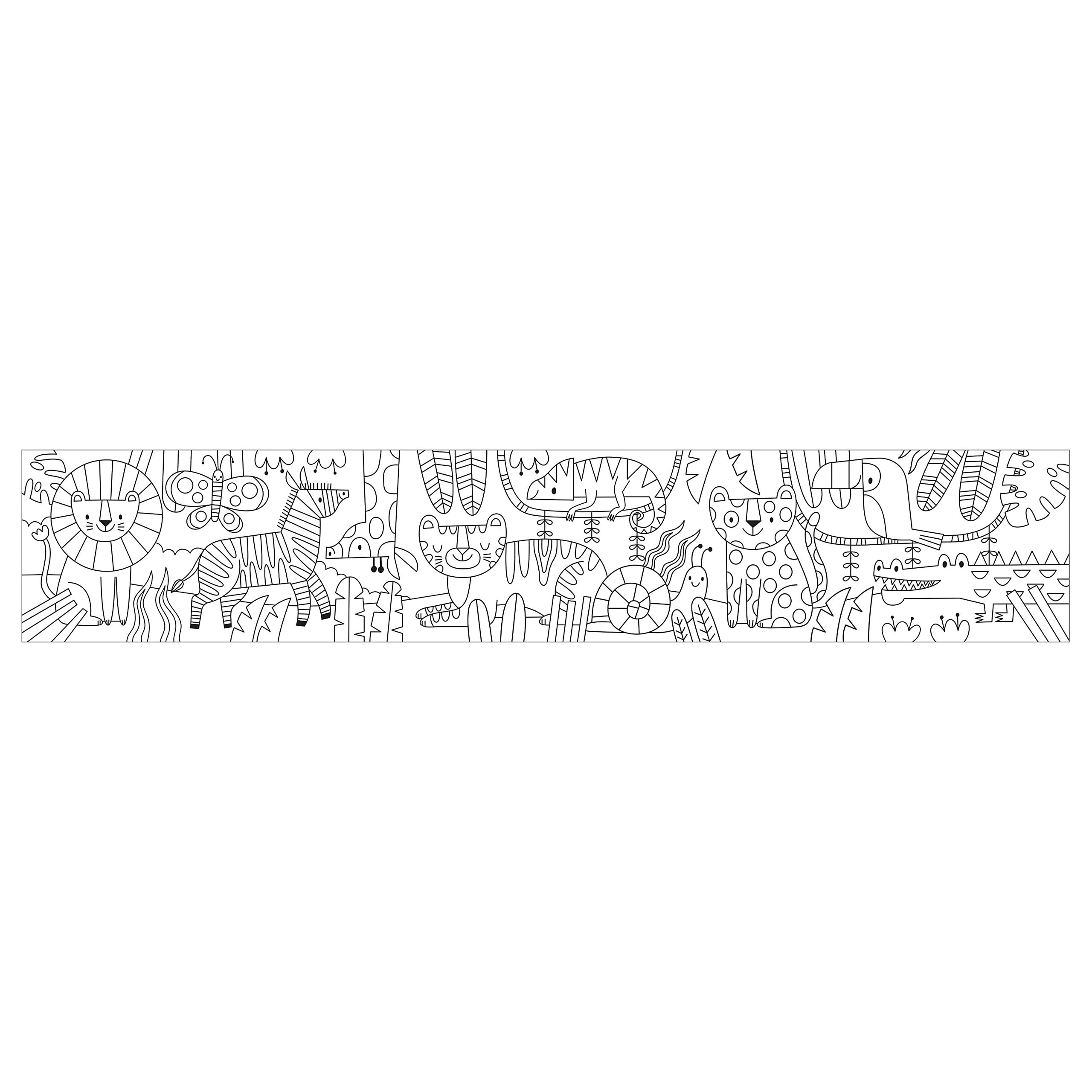 Mudpuppy Rainbow Animals – Travel Friendly Mini Coloring Roll with Illustrations of Jungle Animals and Includes 4 Non Toxic Crayons - Image 3